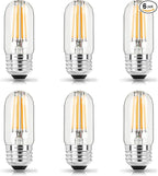 3.2 Inch 2700K Soft White E26 LED Bulb 60 Watt Equal, AC 120V 600LM Edison Bulbs Dimmable, 6W T10 T30 Tubular Filament Light Bulbs Clear Glass for Fan Pendant Wall Light, UL Listed-6 Pack