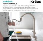 KRAUS Oletto High-Arc Single Handle Pull-Down Kitchen Faucet in Brushed Brass, KPF-2821BB