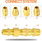 GASHER 26PCS Brass Pipe Fitting Kit, Hex Bushing, Reducer Adapter, Hex Nipple, 90 Degree Barstock Street Elbow