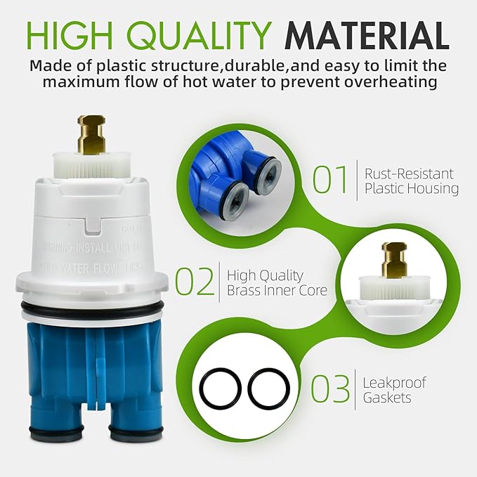 RP19804 Shower Cartridge for Delta Monitor 1300/1400 Series Shower Faucet Single Handle, Replacement Monitor Single Function Pressure Balance Cartridge, Including Shower Valve Bonnet Nut