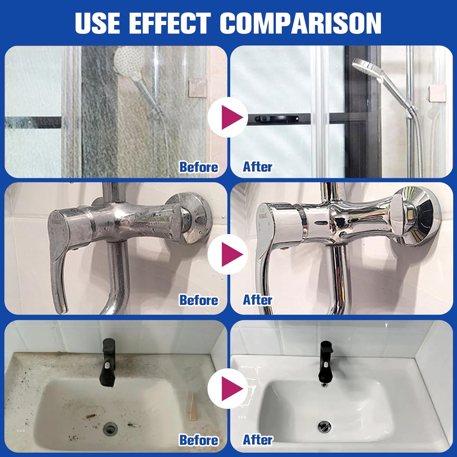 2Pcs Stubborn Stains Cleaner,Limescale Cleaner,Bathroom Foam Cleaner Spray,Bathroom Descaler Cleaner,All-Purpose Bathroom Descaler Foam Spray 2.02 floz