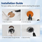 4" Old Work Ceiling Box, 18 CU. in. Round Electrical Box, PVC, UL Listed, 24 Pack