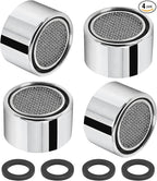 Litoexpe 55/64 Inch Faucet Aerator 4 PCS, Kitchen Sink Aerator Replacement Parts, Sink Faucet Female Thread Faucet Filter with Brass Shell and Gasket for Bathroom