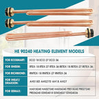 3 Pcs He 90240 Water Heater Heating Element 9000W 240V Heating Element Replacement for EcoSmart ECO 18 27 36 for Rheem Rtex Retex for Electric Tankless Water Heaters Screw-In Copper