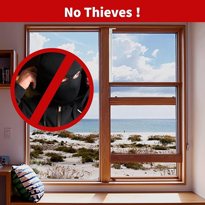 Adjustable Window Security Bars, Window Locks Bars for Inside Windows Prevent Burglary, Window Safety Bars for Children Security, Window Stoppers for Extends from 16.3-29.3 in(Steel 1 pcs)
