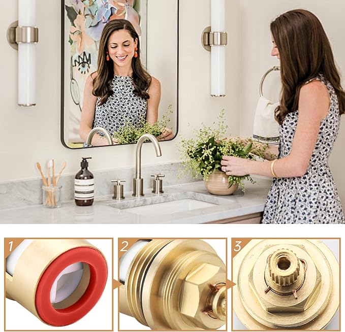 Faucet Cartridge Replacement for Kohler 1000188, Used in Deck Faucets with 3/4 inch Valves, Hot Ceramic Valve Faucet Replacement Parts (Hot 1000188)