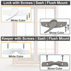 Window Sash Lock & Latch and Keeper Replacement for Andersen 200 Series Narroline and 400 Series Tilt-Wash Double-Hung Windows 1968 to Present (1 Pack, White Color)