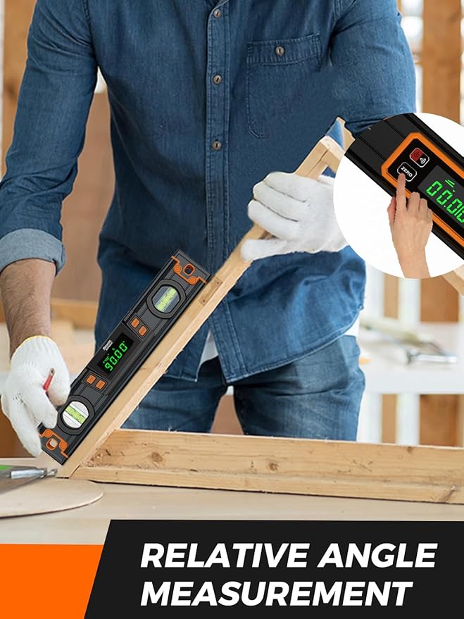 Mecurate 10-Inch Digital Level, Professional Smart Precision Torpedo Level Tool, Bright LCD Display, Audible Alerts, Magnetic Bottom, Dust Water Resistant, with Carrying Case