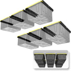 Koova Heavy-Duty Overhead Garage Storage Rack for 6 Bins. Adjustable Width, 240lb Capacity. DIY Safe Mount, Easy Install. Fits 27-Gallon Totes. USA Made Pro-Grade Steel. Space Saving Organizer