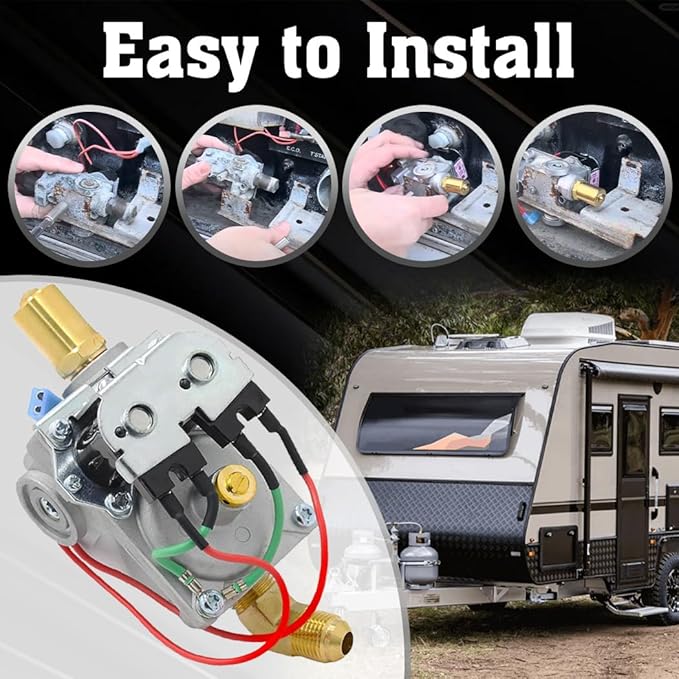 GC10A-4E 92089 RV Water Heater Gas Valve Fits for Atwood 10 Gal Water Heaters with Rogers Solenoid RV Parts Replaces G10-1E, G10-3E, GC10-1E, GC10A-2E，93844, 93870, 93321, 92078