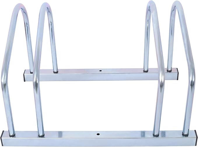 Bike Floor Stand for Indoor Garage Outdoor Parking 22”-28" Wheel Tire Width up to 2.15" Bikes Storage Rack with Mounting Holes for Floor or Wall Mount for 2 Bicycles