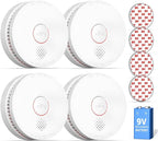 SITERWELL Smoke Detector, 10 Year Product Life Fire Alarm with Magnetic Fastening Kit, Smoke Alarm with Photoelectric Sensor and Low Battery Warning Function for House,UL217-10th Listed,GS509A,4 Packs