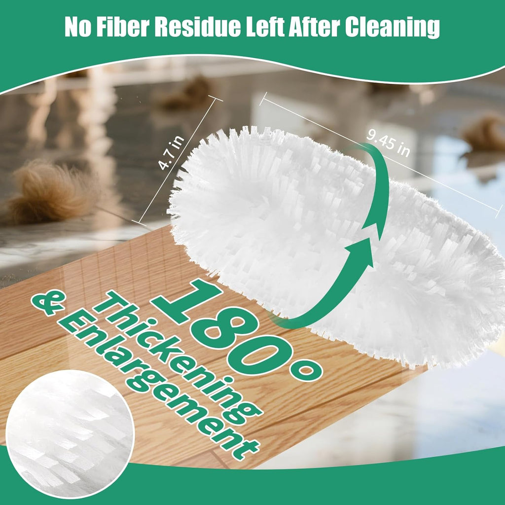 30 Count Electrostatic Duster Refills Compatible with Swiffer Duster, Multi-Surface Dusting Refills, Microfibre Feather Dusters for Cleaning, White Unscented