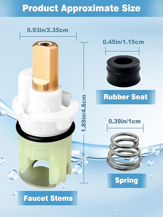 RP25513 Faucet Stem Repair Kit 2-Pack, with RP24096 Cartridge & RP4993 Seats Springs, for Delta 2-Handle Tub Shower Sink Faucet Replacement