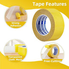Heavy Duty Double Sided Mounting Tape, 1.8inx66FT, Clear Mesh Grip, Extra Strong Adhesive for Carpets, Wall Mounting, Picture Hanging and DIY Projects,Hand Tearable,Weatherproof
