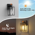 WIHTU Dusk to Dawn Outdoor Wall Lights, 4 Pack Exterior Lighting Fixtures for House, Waterproof Porch Lights with E26 Sockets, Black Outdoor Wall Sconce for Front Door, Patio, Garage