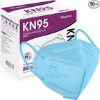 Miuphro KN95 Face Mask 50 Pack, Disposable Respirator Masks, 5 Layer Design Safety Mask for Protection, Ideal for Men and Women (Blue)