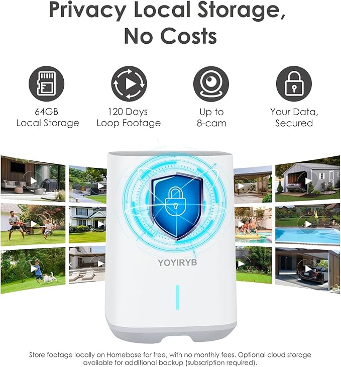 4K Security Cameras Wireless Outdoor, No Subscription, [2025 NEW] Solar-Powered Home Security Camera System with 360° Auto Tracking, Color Night Vision, 64GB Local Storage, 5G & 2.4G WiFi, Easy Setup