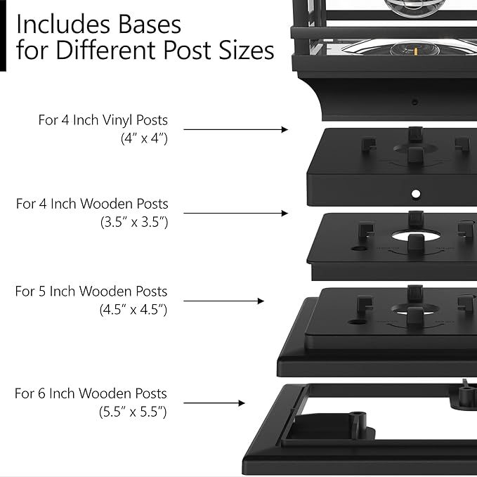Davinci Lighting Edison Solar Outdoor Post Cap Lights - 4x4 5x5 6x6 - Bright LED Light for Fence Deck Garden or Patio Posts - Slate Black (1 Pack)
