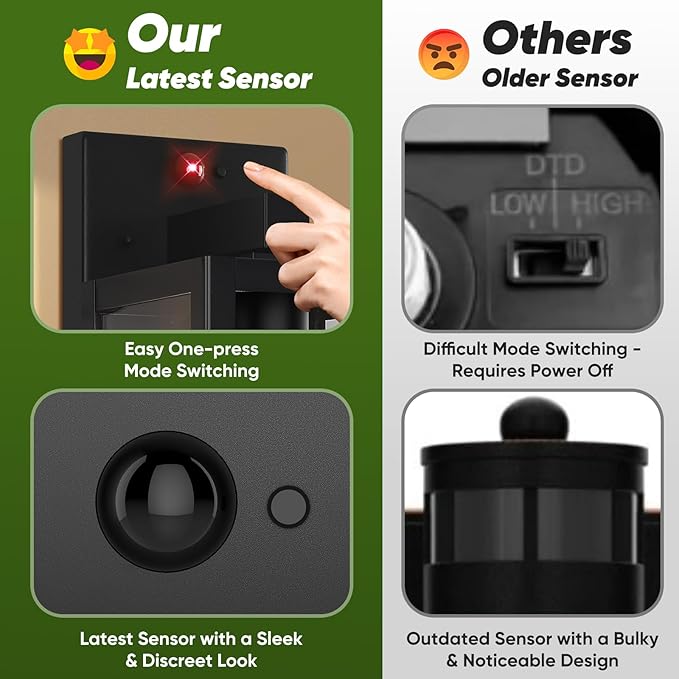 BesLowe Upgraded Motion Sensor Outdoor Wall Light, 18" Large Dusk to Dawn Porch Sconce Lantern, 3 Lighting Modes Exterior Fixture Wall Mount, Black Outside Light for House Garage