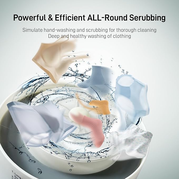 Portable Mini Washing Machine | Compact Deep Cleans Underwear, Baby Clothes, Small Laundry | Lightweight for Apartment, Dorm, Hotel, Travel & Camping | Quiet Energy-Efficient (White)