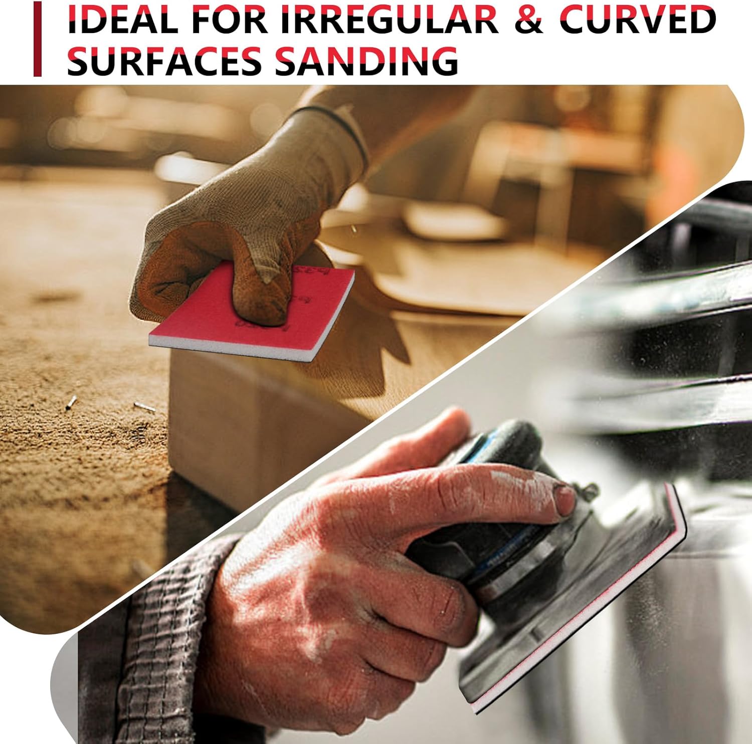 32-Pack 3x4 Inch 800 Grit Hook & Loop Sanding Sponges - Wet/Dry Foam Pads for Fine Surface Smoothing on Wood, Metal & Automotive