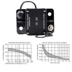 T1 30A Amp Automotive Circuit Breaker Auto Reset No Switch Button for Boat, Car Audio, Solar System, Battery Protection 12V-32V DC IP67