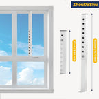 (Short) 2 Pcs Adjustable Window Lock Bar, Window AC Security Bars for Child Safety, Window Stoppers for Small Vertical Sliding Windows/Dog Door, only Extends from 9.8-16.7 in -Steel