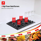 GASLAND 30 Inch Gas Cooktop Black, 4 Sabaf Sealed Burner Gas Stovetop, 4 ft Cord Plug, Heavy Duty Cast Iron Grates with Metal Knobs, 28,300 BTU NG/LPG Convertible