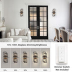 LamQee 20 Inch Modern Outdoor Wall Lights, Integrated LED 1000LM Exterior Lighting Fixture Dual Rectangle Outdoor Sconce, Black Metal Wall Mount Porch Light Outside Lamp for House Garage Door Patio