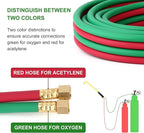 TAISHER 1/4" x 25FT Oxygen Acetylene Twin Hose With 9/16"-18 B fittings Welding Cutting Torch，Grade T
