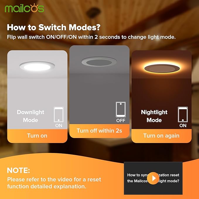 MAILCOS 12 Pack 6 Inch 5CCT LED Recessed Ceiling Light with Night Light, 2700K-5000K Selectable, Ultra-Thin Lighting, 12W=110W, 1050LM, Dimmable Canless Wafer Downlight ETL Certificated