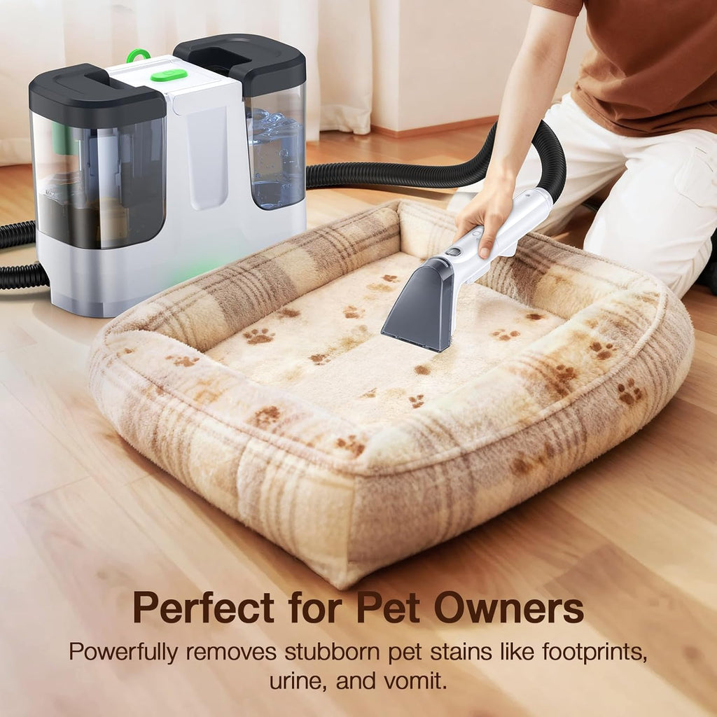 LABIGO Portable Carpet & Upholstery Cleaner, 18Kpa Carpet Cleaner Machine for Deep Stain Removal, Spot Cleaner for Pet Accidents, Area Rugs, Stairs, Car Seats & Couches, Includes Tools & Self-Cleaning