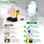 zouzai 1 Pack 4 Inch 5CCT Ultra-Thin LED Recessed Ceiling Light with Junction Box, 2700K/3000K/3500K/4000K/5000K Selectable, 9W Eqv 80W, Dimmable, led can Lights - ETL and Energy Star Certified