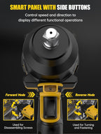 MIKKUPPA 800N.m (600Ft-lbs) Cordless Impact Wrench - 1/2 Power High Torque Battery Impact Gun, 2x 4.0Ah Battery, Fast Charger, 4 Sockets, 6 Screws Impact Gun for Wheel Lug Nuts