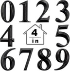 Jetec 10 Pcs House Numbers 3D Door Mailbox Numbers 0-9 Self Adhesive House Door Street Address Stickers for, Apartment, Office, Hotel Room, Mailbox Signs(4 x 2.5 Inches,Black)