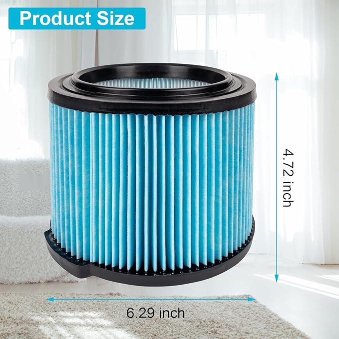 VF3500 HEPA Filter Replacement for Ridgid Shop Vacuum 3/4/4.5 Gallon Wet Dry Portable Vacuums,3-Layer Filters for Ridgid WD3050, WD4070, WD4080, WD4522, WD 4050, 4000RV, 4500RV (2 PACK)