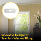 Brixwell Tilt Latch with Extended Screw Ports, Reversible, Plastic Material, White Finish, 3-1/2" Length, 1-3/8" Width, 2-1/2" Hole Spacing, Window Hardware Replacement