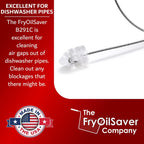 48" Air-Gap Drain Pipe Cleaning Brush, Flexible Dishwasher Cleaning Brush in Home & Commercial Kitchen Pipes, Garbage Disposal, Sink, Unclogger Long Sink Snake Drain Pipe Tool by FryOilSaver Co B291C