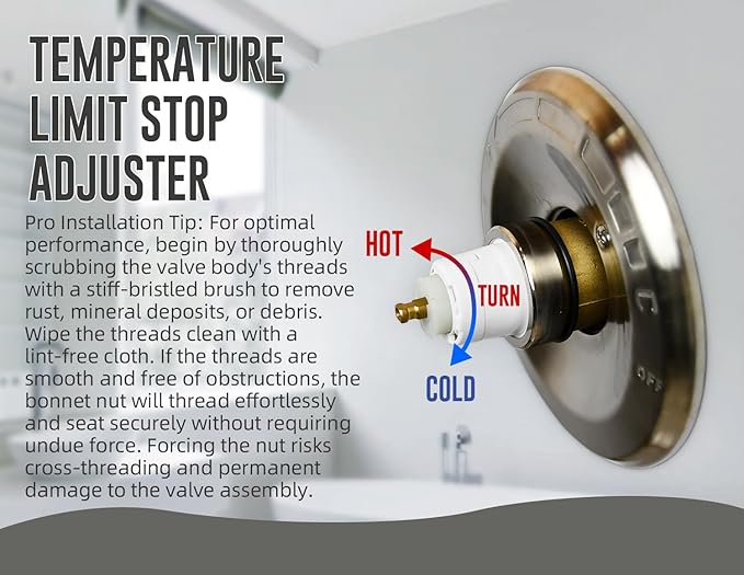 RP46074 Compatible with Delta 13/14 Series Bath Tub Shower Faucet Single Handle Universal MultiChoice Rough-in Valve Monitor Cartridge Repair Assembly Plumbing Parts with RP22734 Bonnet Nut