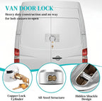 2 Pack Van Door Lock, 73MM Heavy Duty Solid Steel Hidden Shackle Padlock and Hasp Set Keyed Different, with 4pcs Keys and 80mm Screws for Vans, Trucks, Gates, Trailer