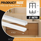 Landical 2 Sets Plastic Sliding Door Track Set for 1/4" Thick Panels Glass Cabinet Door Hardware System Window Sliding Track Easy Quick Installation(4ft,White)