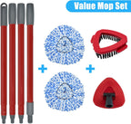 Mop Replacement for Ocedar, Mop for O Cedar, Replacement Mop for O Cedar Spin Mop Contains 4-Section Mop Handle 2 Mop Replace Head 1 Mop Base 1 Scrubber Mop Head for O-Cedar Spin Mop