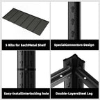 6-Tier 55" W x 24" D x 84" H Garage Shelving 3500LBS Storage Shelves Heavy Duty Metal Shelf Unit Adjustable Basement Industrial Storage Racks (84 * 55 * 24)