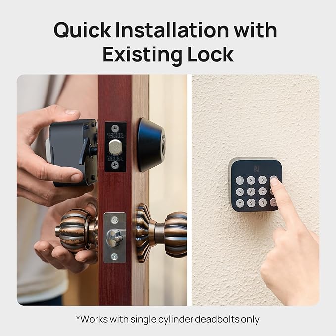 Anona Holo Wi-Fi Smart Lock with Keypad, Keyless Entry Deadbolt Door Lock with App Remote Control, AutoLock & Anomaly Detection, Non-Destructive Installation, Supports Alexa, Apple Home
