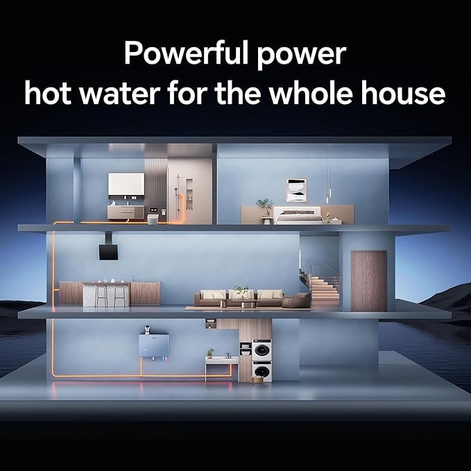 Ranein Nature Gas Tankless Water Heater, Up to 10.6 GPM, 191,100 BTU, Indoor Installation Instant Hot Water Heater with Zero Cold Water Start Function for Hydrotherapy