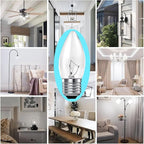 SCOMX 40W Incandescent Torpedo Tip Chandelier, Chandelier Bulbs 40 watt,Clear Dimmable Light Bulbs,Light Bulbs 40 watt, Medium E26 Candelabra Base,Torpedo Transparent Light Bulbs for Chandeliers