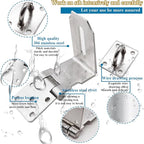 4 Inch Door Locks Hasp Latch 90 Degree 2 Pack,304 Stainless Steel Safety Padlock Clasp Hasp Lock Latch with Combo Lock & Padlock,Heavy Duty Gate Latch Lock with Screws