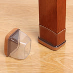 Ezprotekt 8 Pcs Rectangle Clear Silicone Chair Leg Floor Protectors, Rectangle Felt Felt Furniture Pads Caps Covers for Chair Table Desk, Anti- Scratches and No Noise (Fit L :1.3-1.7", W: 0.6-0.9")