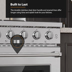 Empava 30 Inch Gas Range with True Convection, 4.55 Cu. Ft Oven, 18,000 BTU Power Burner for Searing, 5 Sealed Burners Cooktop, Convertible NG/LP, Stainless Steel, CSA Certified